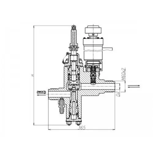 Клапан нержавеющий невозвратно-управляемый проходной с электромагнитным и ручным управлением 522-35.4289-07 (ИПЛT.49291101-07) 
